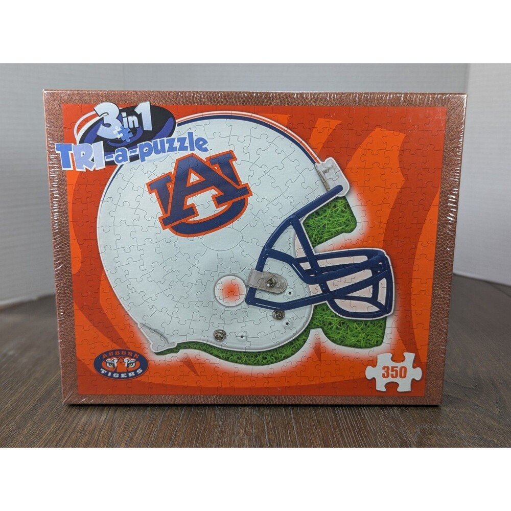 NEW 3 in 1 Tri-a-PUZZLE Auburn Tigers College Edition Football Licensed